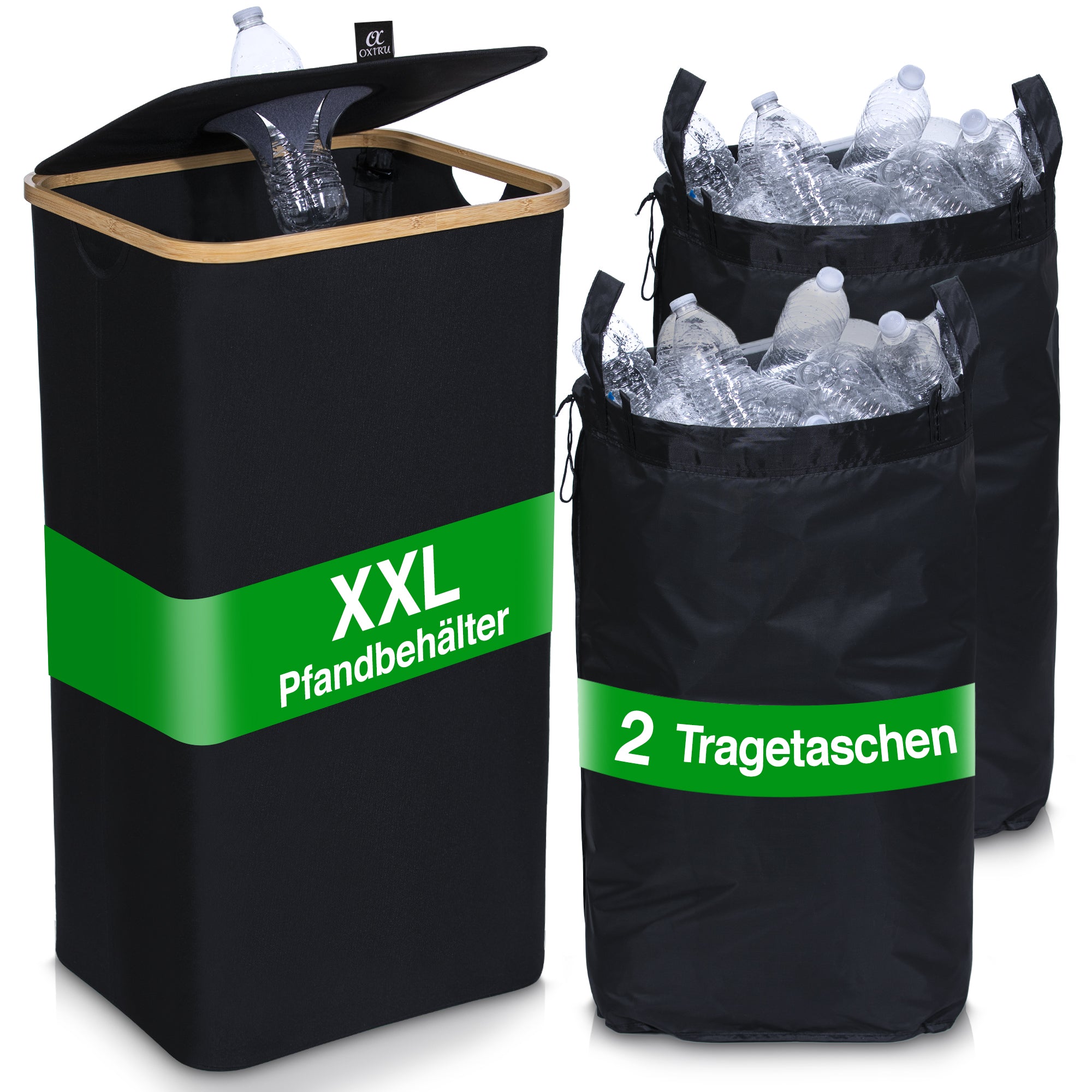 pfandflaschen aufbewahrung xxl XXL Pfandflaschen Sammelbehälter inkl. 2 Tragetaschen – Lyubim